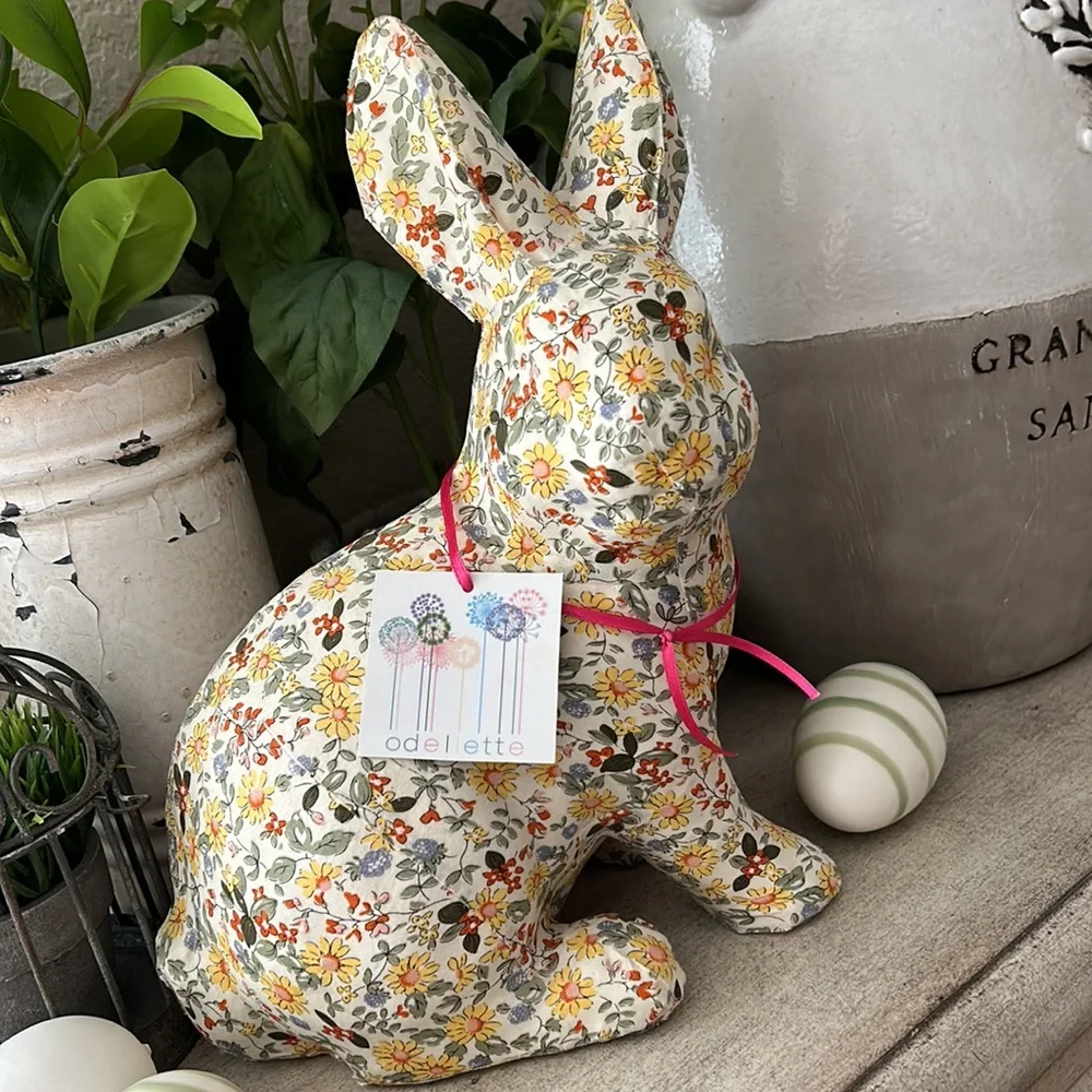 Boho Farmhouse Shabby Chic Easter Spring Bunny Rabbit